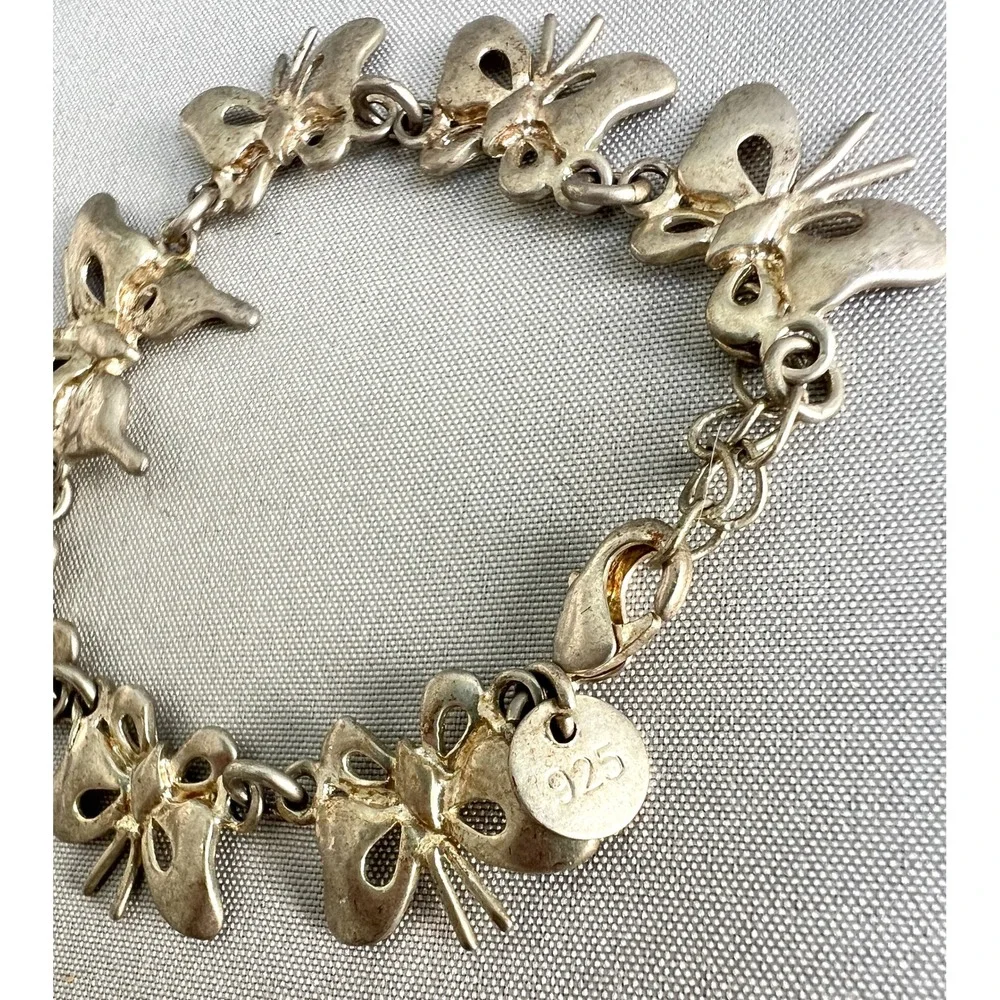 Kids' Sterling Silver 925 Butterfly Link Bracelet 6